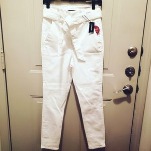 White Denim PaperBag Jeans (NWT)